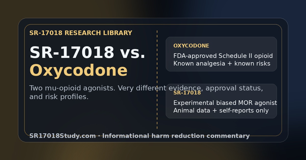 SR-17018 versus oxycodone comparison banner